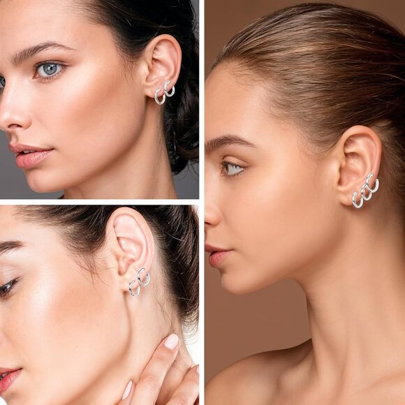 Unisex Stainless Steel Mini Hoop Earrings Set 6-14mm for Piercing & Gifts - Picture 7 of 7